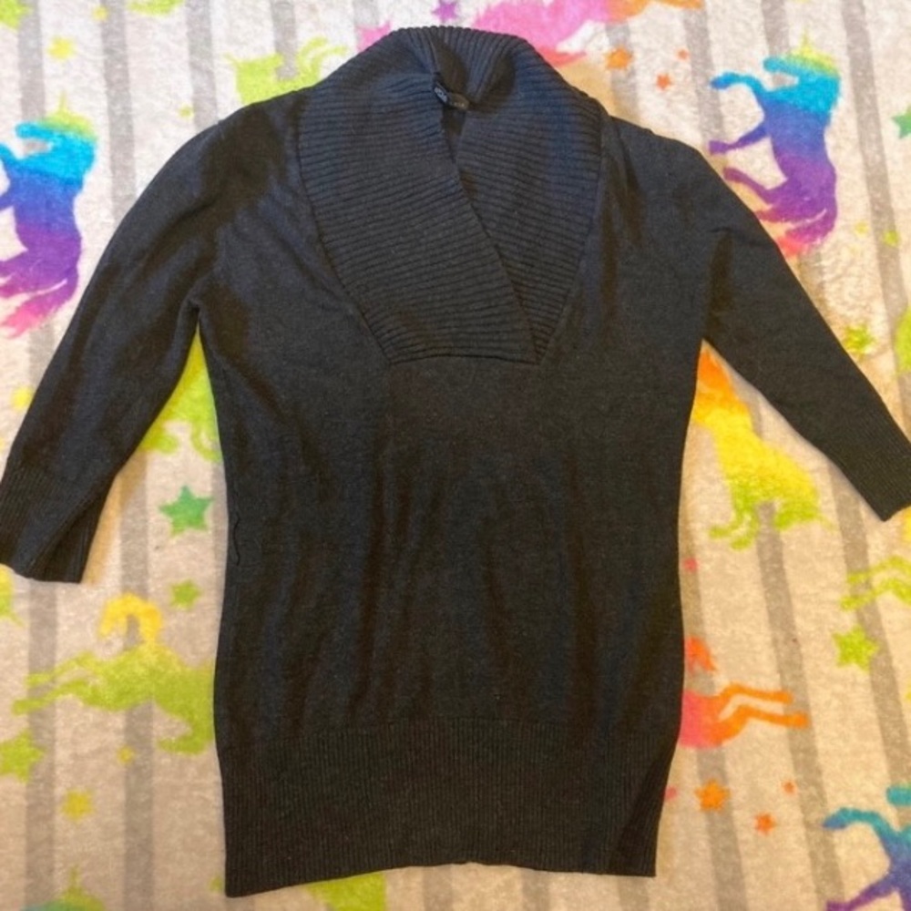Y2K 2000s Grey Three Quarter Sleeve IZ Byer California Top, size Medium